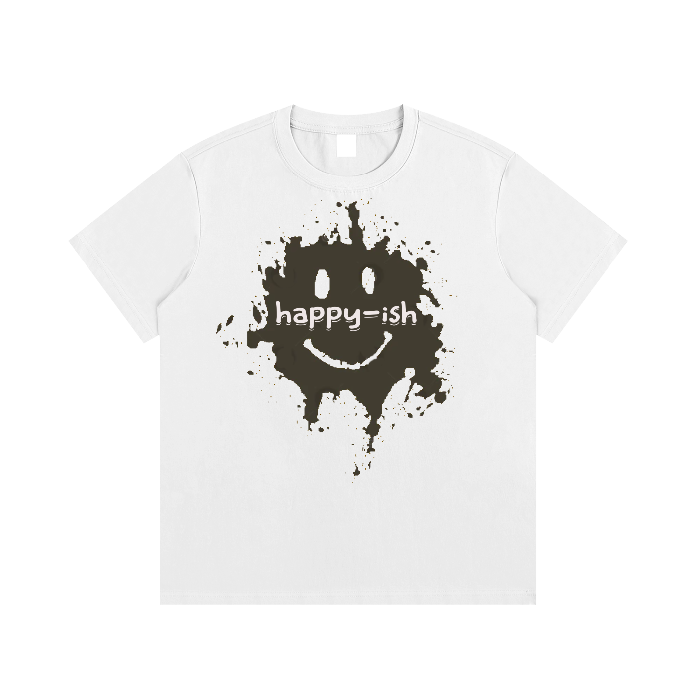 Happy-ish Pure Cotton T-Shirt - Casual Streetwear - UrbanAngst