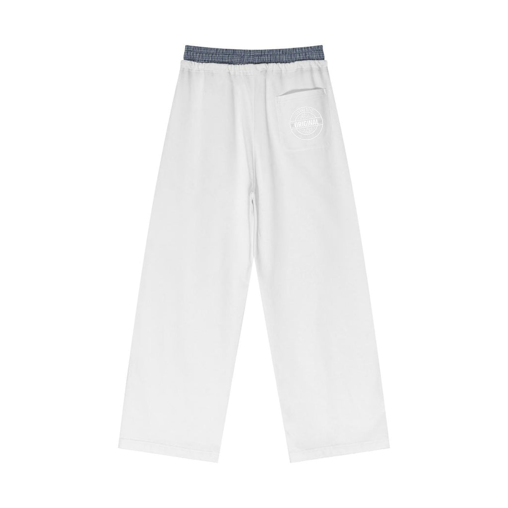 Logo Plaid Contrast Waist Pants