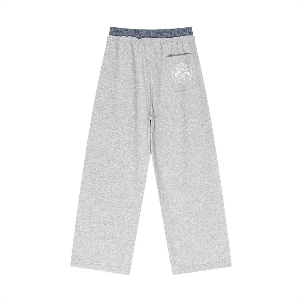 Logo Plaid Contrast Waist Pants