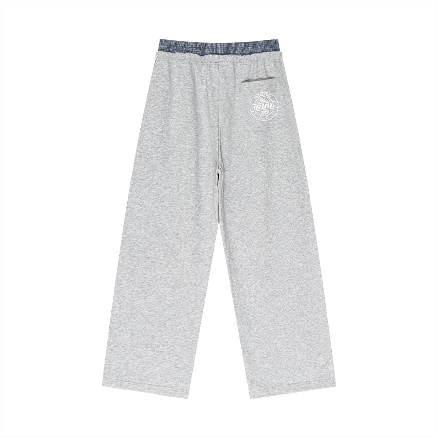 Logo Plaid Contrast Waist Pants