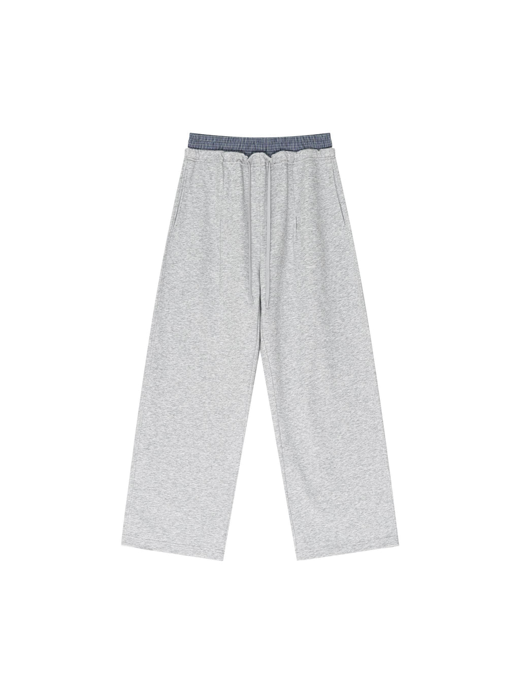 Logo Plaid Contrast Waist Pants