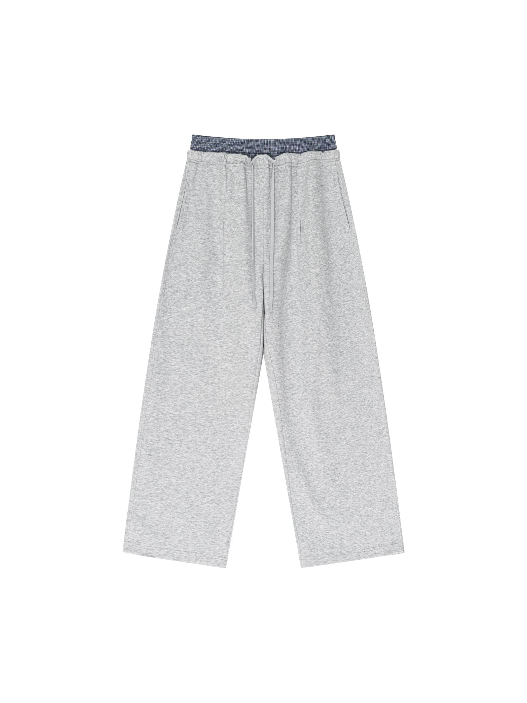 Logo Plaid Contrast Waist Pants