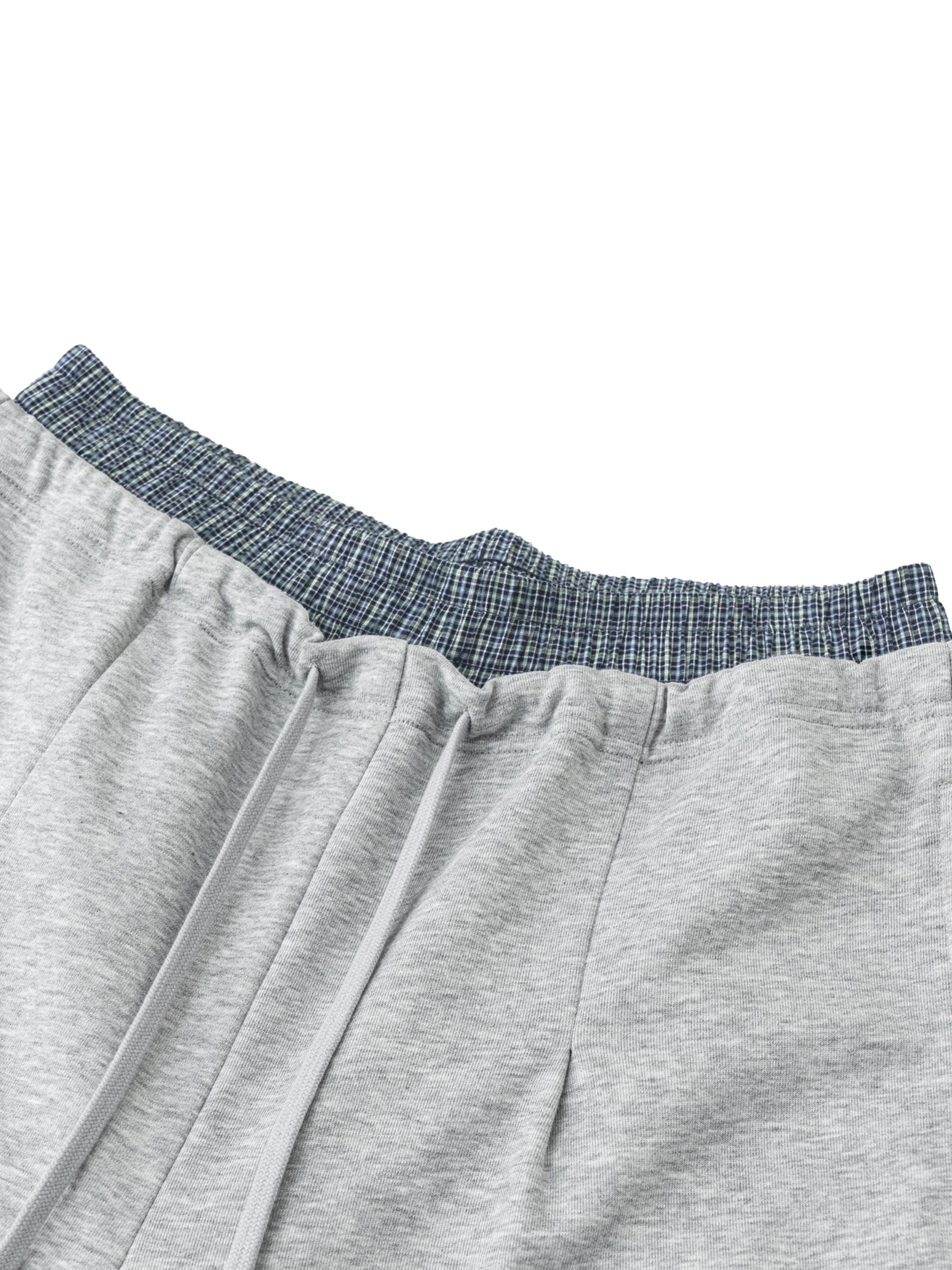 Logo Plaid Contrast Waist Pants