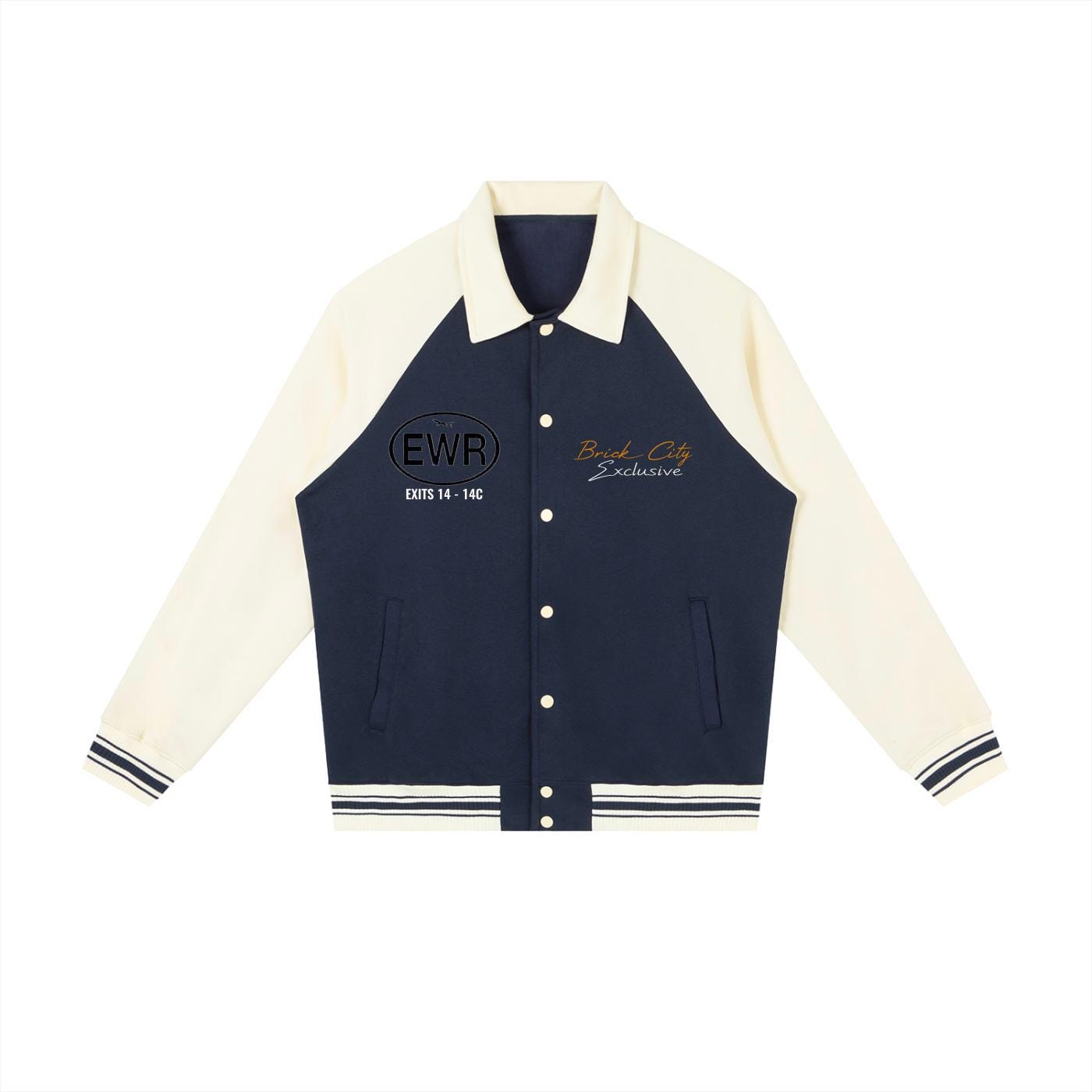 Raglan Sleeve Baseball Jacket - "Brick City New Jeruz"