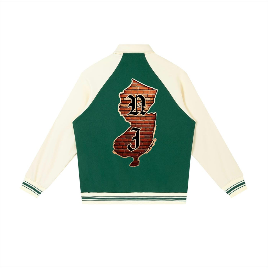 Raglan Sleeve Baseball Jacket - "Brick City New Jeruz"