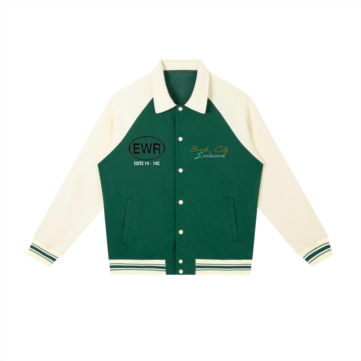 Raglan Sleeve Baseball Jacket - "Brick City New Jeruz"